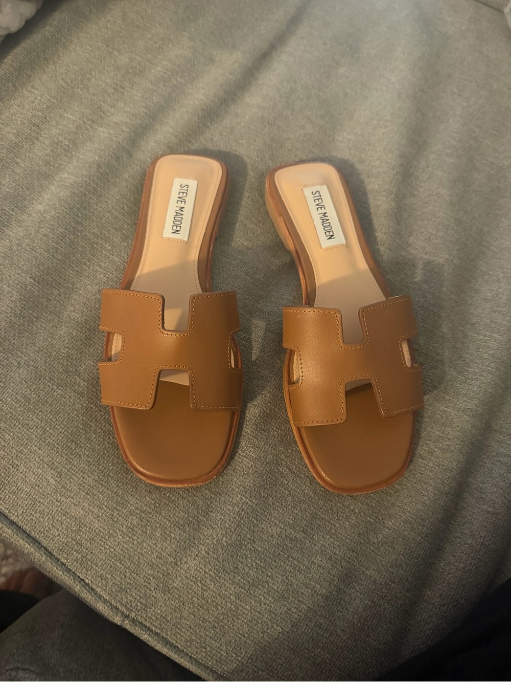Steve Madden Cognac Cutout Slide Sandals